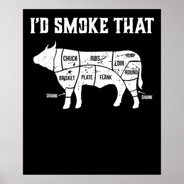 Funny Cow Bbq Pit Master Gift Poster (Framsidan)