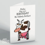 Funny Cow Birthday Kort<br><div class="desc">"Må din födelsedag bli äldre briljant" Funny födelsedagskort för ko-anpassadet</div>