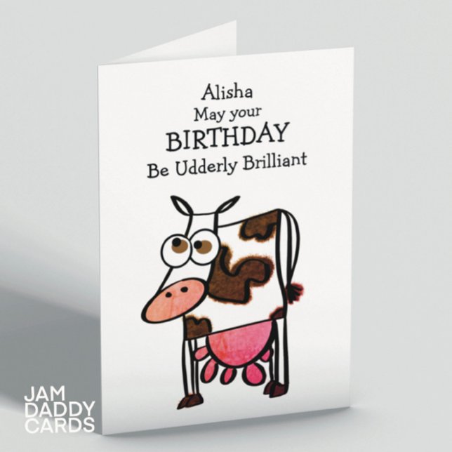 Funny Cow Birthday Kort (Skapare uppladdad)