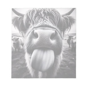 Funny Cow Black and White Anteckningsblock
