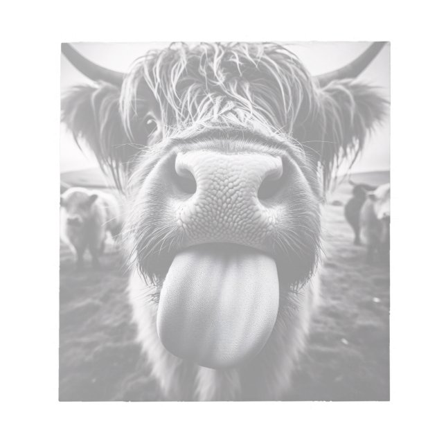 Funny Cow Black and White Anteckningsblock (Framsida)