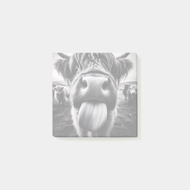 Funny Cow Black and White Post-it Block (Framsida)