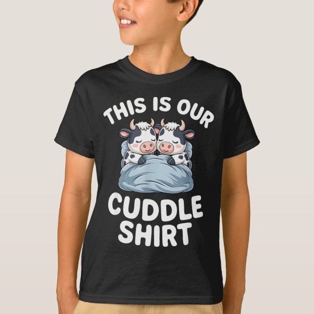 Funny Cow Couple Idea This Is Our Cuddle  T Shirt (Framsida)