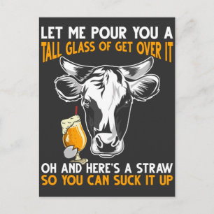 Funny Cow Farmer Quote Beer Älskare Vykort