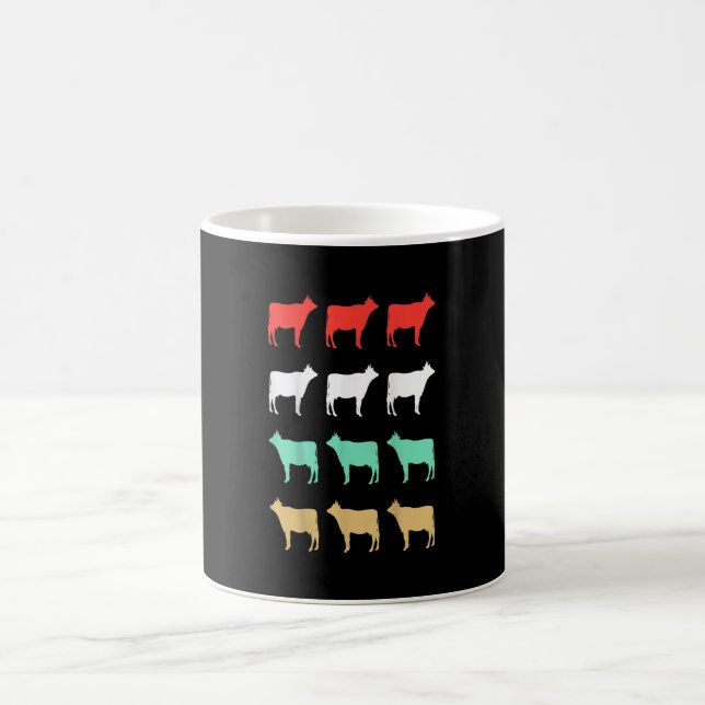 Funny Cow Gift Idea| Cow Animal Farm Gift Magisk Mugg (Center)