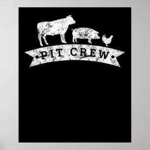 Funny Cow Gris Chicken Älskare Gift Funny BBQ Kä Poster