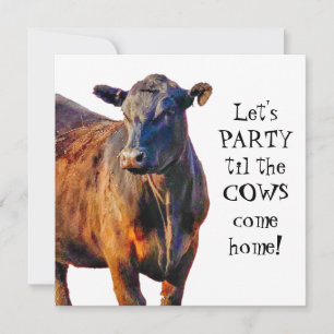Funny Cow Land Bachelorette-partiets inbjudan