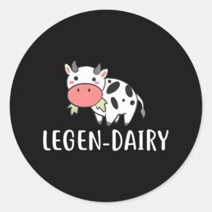 Funny Cow Legen-Dairy Farm Runt Klistermärke