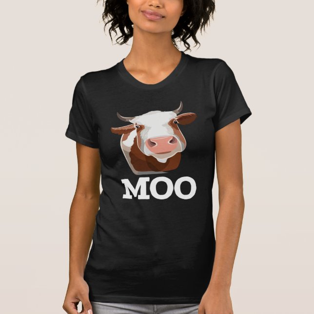 Funny Cow Moo Farm Animal Humor T Shirt (Framsida)
