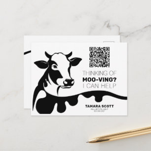 FUNNY COW MOO VING REAL GODS MAILER-KORT MEDDELANDE VYKORT