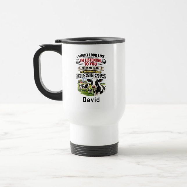 Funny Cow Mug – Thinking About Holstein Cows Resemugg (Vänster)