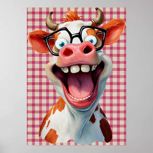 Funny Cow Poster med omedelbar nedladdning (Framsidan)