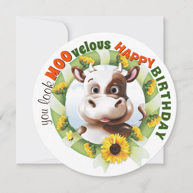 Funny Cow Pun Birthday (Framsida)