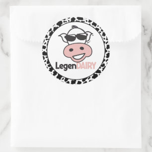 Funny Cow Pun Runt Klistermärke