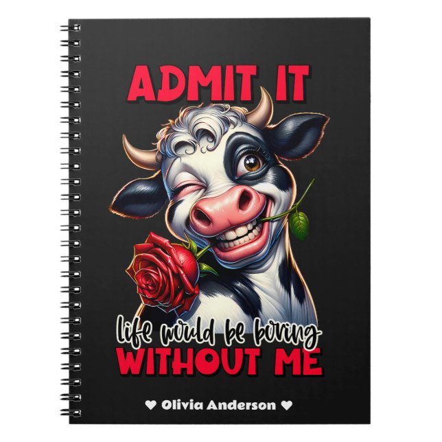Funny Cow Quote Sayed Anteckningsbok (Framsidan)