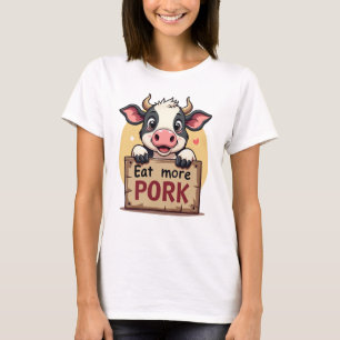 Funny Cow Shirt - Ät mer Gris Tee