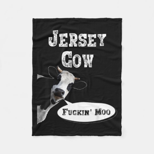 Funny Cow Shirt New Jersey Cow Lover Farm Animal R Fleecefilt (Framsidan)
