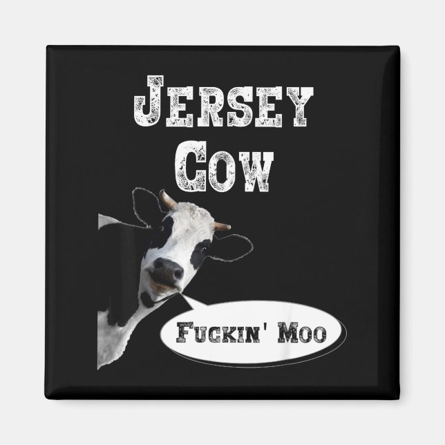 Funny Cow Shirt New Jersey Cow Lover Farm Animal R Magnet (Framsidan)