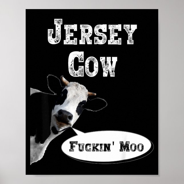 Funny Cow Shirt New Jersey Cow Lover Farm Animal R Poster (Framsidan)
