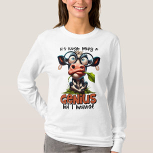 Funny Cow Tee Shirt för manar eller Women
