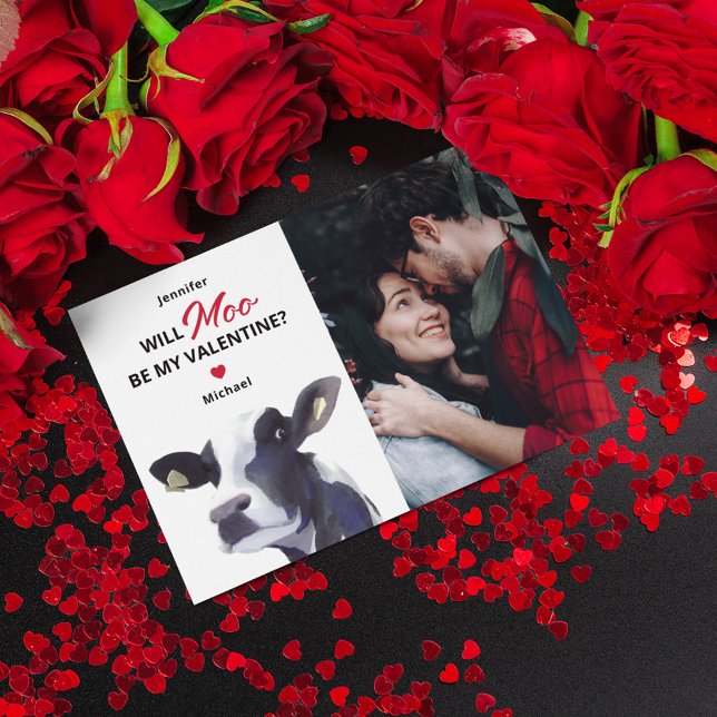 Funny Cow Valentines day Julkort (Skapare uppladdad)