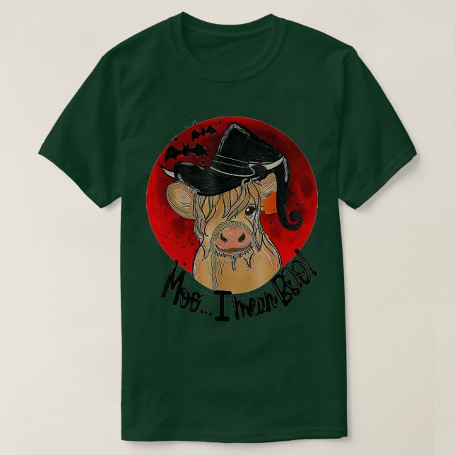 Funny Cow Witch Halloween Moo I Elak Boo - 10 T Shirt (Design framsida)