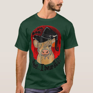 Funny Cow Witch Halloween Moo I Elak Boo - 10 T Shirt