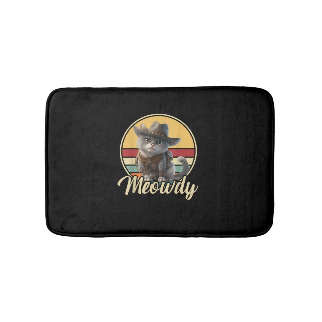 Funny Cowboy Cat Mashup Meow Howdy Kitten Älskare  Badrumsmatta (Framsidan)