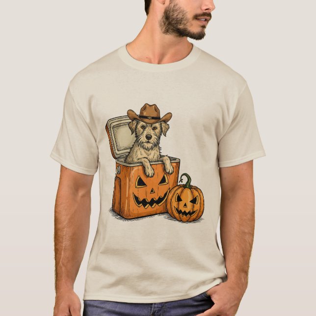 Funny Cowboy Dog T Shirt (Framsida)