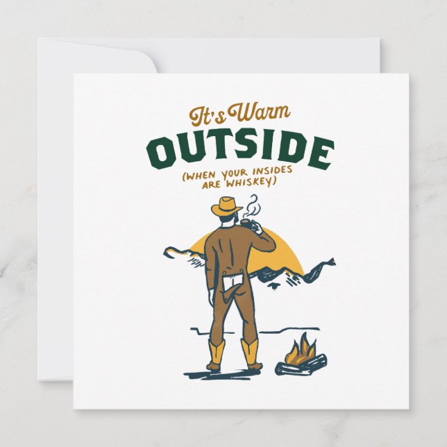 Funny Cowboy Drinking Whiskey Inbjudningar (Baksida)