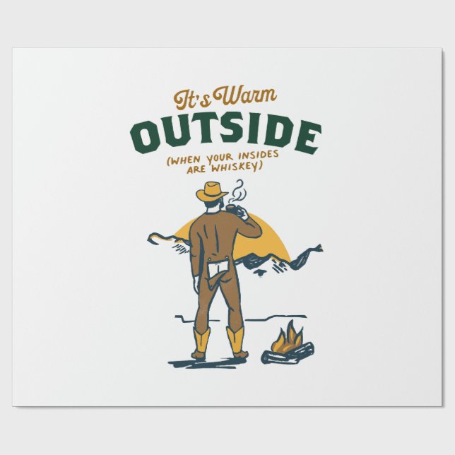 Funny Cowboy Drinking Whiskey Presentpapper (Platt)