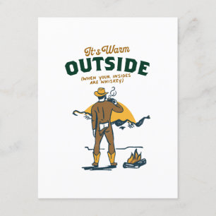 Funny Cowboy Drinking Whiskey Tilläggskort