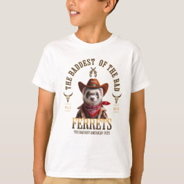 Funny Cowboy Ferret Westernare Stil T Shirt
