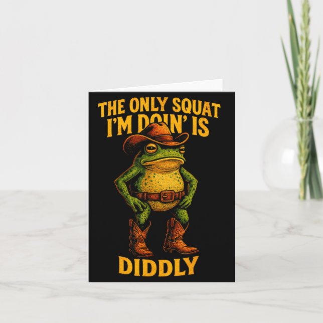 Funny Cowboy Frog Graphic The Only Squat I’m Doin’ Kort (Framsida)