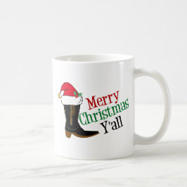 Funny Cowboy God jul Y'all Texas Humor Kaffemugg