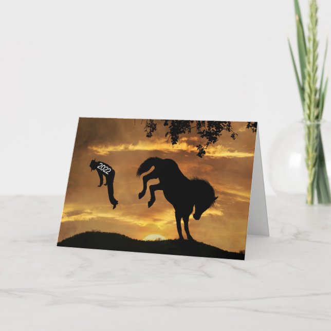 Funny Cowboy Gott nytt år 2023-kort Kort (Framsida)