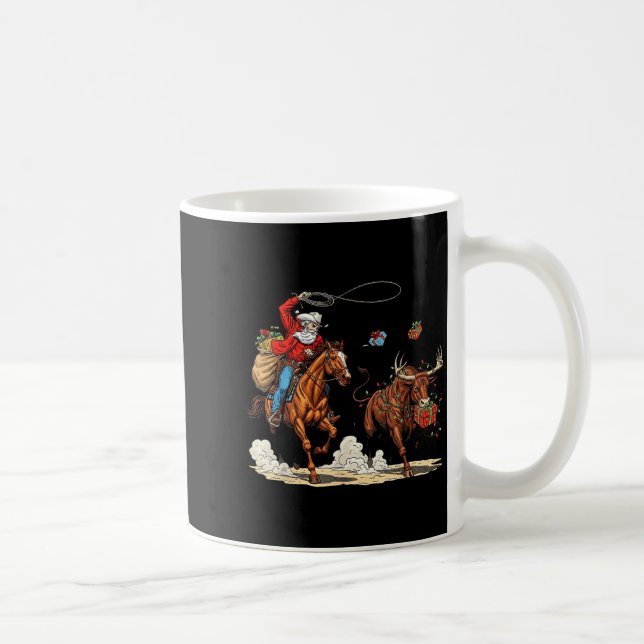 Funny Cowboy Santa Christmas Holiday Western Style Kaffemugg (Höger)