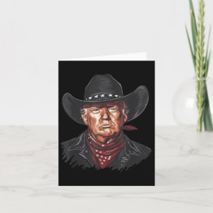Funny Cowboy Western Donald Trump Us Flagga 2024 E Kort