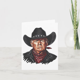 Funny Cowboy Western Donald Trump Us Flagga 2024 E Kort