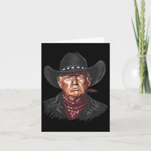 Funny Cowboy Western Donald Trump Us Flagga 2024 E Kort