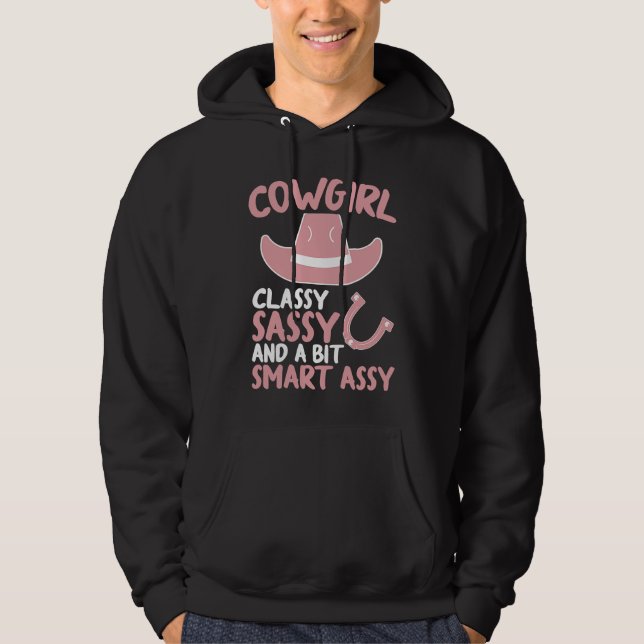 Funny Cowgirl Graphic Women Girls Cowgirl Western  Hoodie (Framsida)