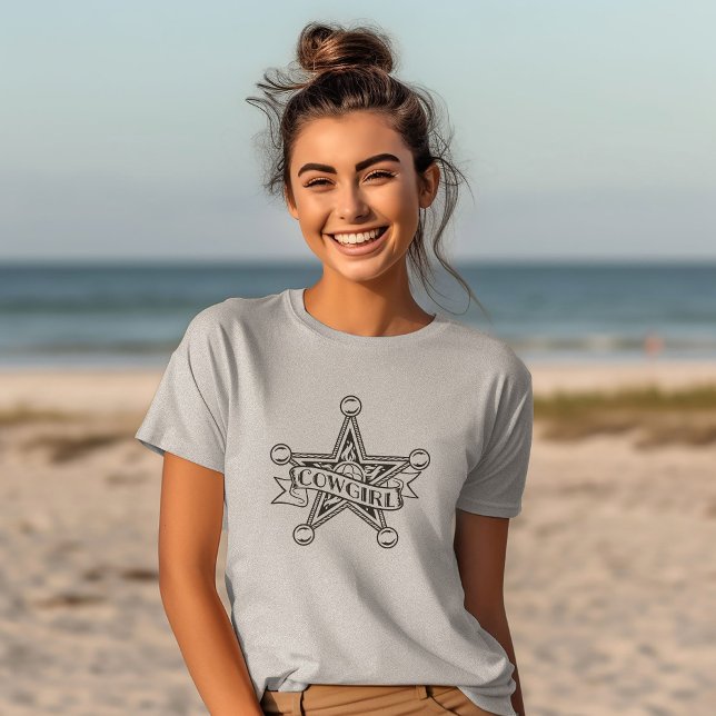 Funny Cowgirl sheriff Star for Girls and women T Shirt (Skapare uppladdad)