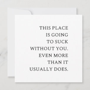 Funny CoWorker-Lämnande - nytt, roligt jobb Julkort