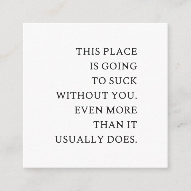 Funny CoWorker-Lämnande - nytt, roligt jobb Tilläggskort (Framsida)