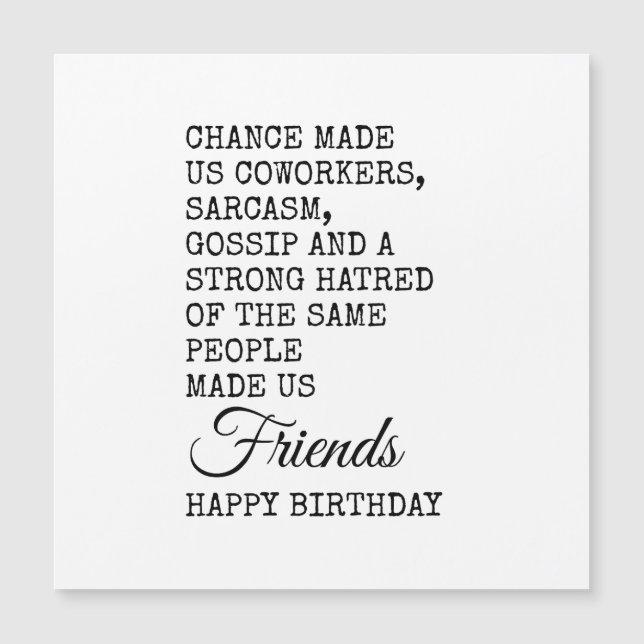 Funny Coworking Birthday Card - Sarcasm (Framsida)