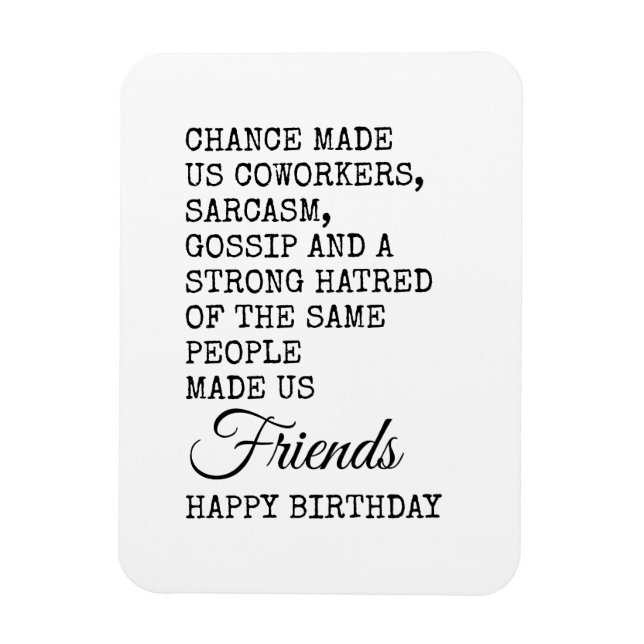 Funny Coworking Birthday Card - Sarcasm Magnet (Vertikal)