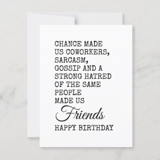 Funny Coworking Birthday Card - Sarcasm Vykort