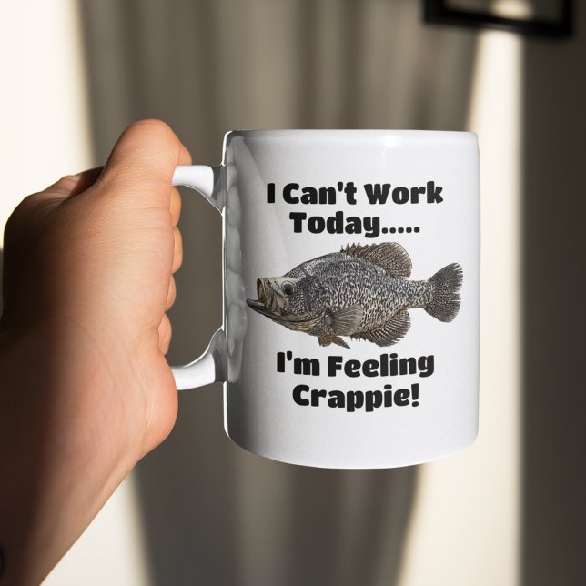 Funny Coworking Feel Crappie Fishing Pun Kaffemugg (Funny Crappie Fishing Pun Coffee Mug.)