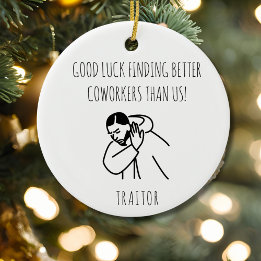 Funny Coworking Gift Meme Art Kontors humor Julgransprydnad Keramik