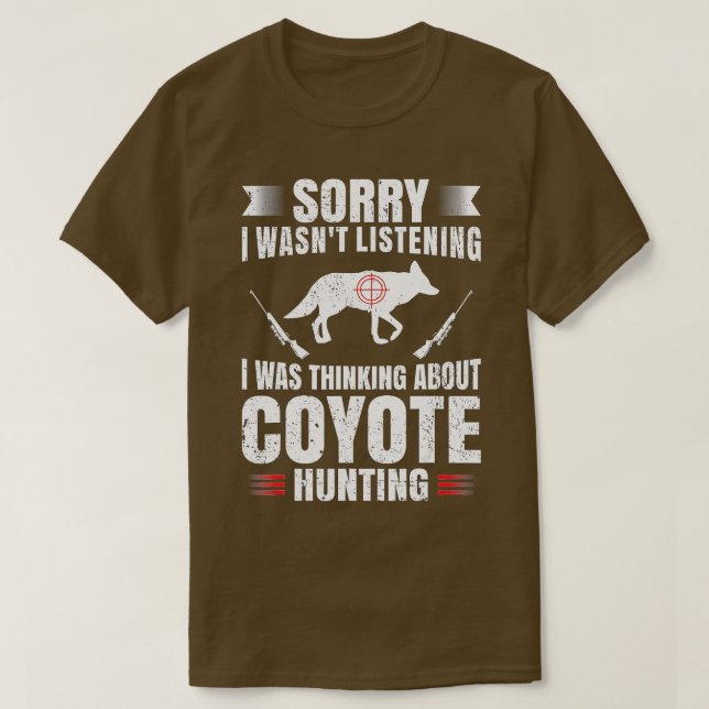 Funny Coyote Hunting Älskare Fläkt Hunter Hobby Gu T Shirt (Design framsida)